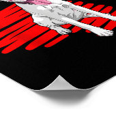 I Love My White Boxer Dog Paw Heart Valentines Day Poster (Hoek)