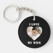 I Love My Wife Heart Custom Personalized Photo  Sleutelhanger (Voorkant)