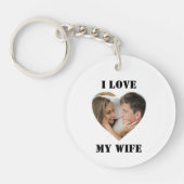 I Love My Wife Heart Custom Personalized Photo Sleutelhanger (Voorkant)