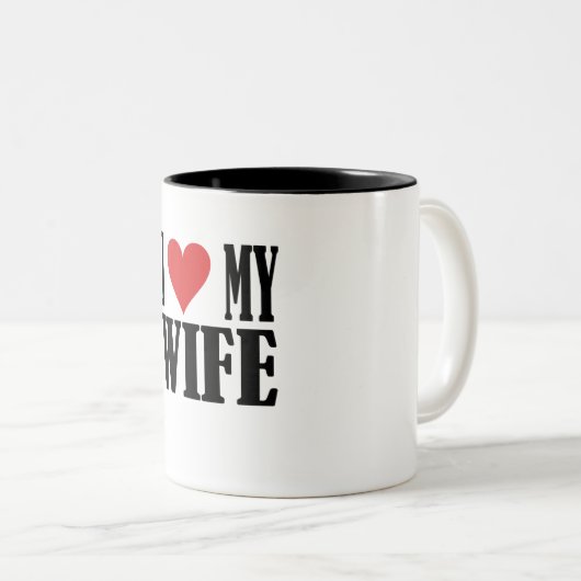 I LOVE MY WIFE MUG TWEEKLEURIGE KOFFIEMOK (Voorkant rechts)