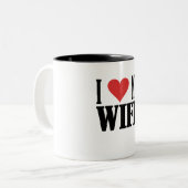 I LOVE MY WIFE MUG TWEEKLEURIGE KOFFIEMOK (Voorkant links)
