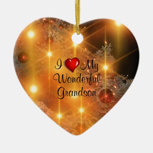 I Love My Wonderful Grandson Ceramic Ornament (Voorkant)