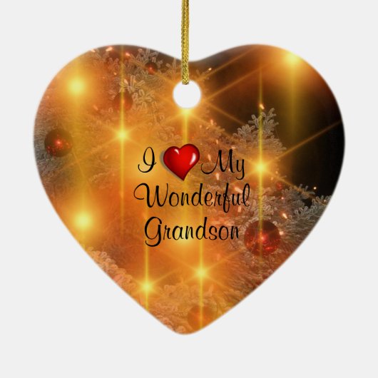 I Love My Wonderful Grandson Ceramic Ornament (Achterkant)
