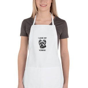 I Love My Yorkie beroemd gemaakt door Yorkie Sketc Standaard Schort