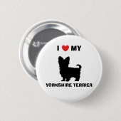 "I Love My Yorkshire Terrier" Button (Voorkant /achterkant)