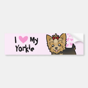 I Love My Yorkshire Terrier (kort haar met boeg) Bumpersticker
