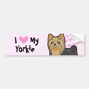 I Love My Yorkshire Terrier (lang haar, geen buigi Bumpersticker