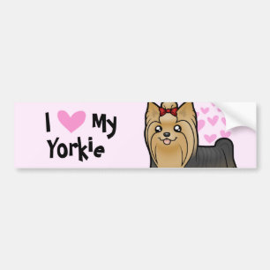 I Love My Yorkshire Terrier (lang haar met boeg) Bumpersticker