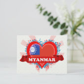  I Love Myanmar Briefkaart (Staand voorkant)