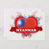  I Love Myanmar Briefkaart (Voorkant / Achterkant)