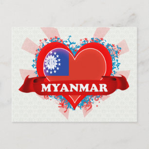 I Love Myanmar Briefkaart