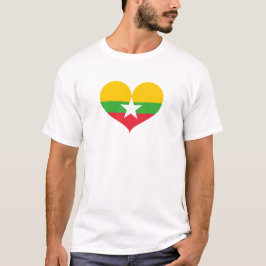 I Love Myanmar Flag T-shirt