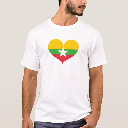 I Love Myanmar Flag T-shirt (Voorkant)