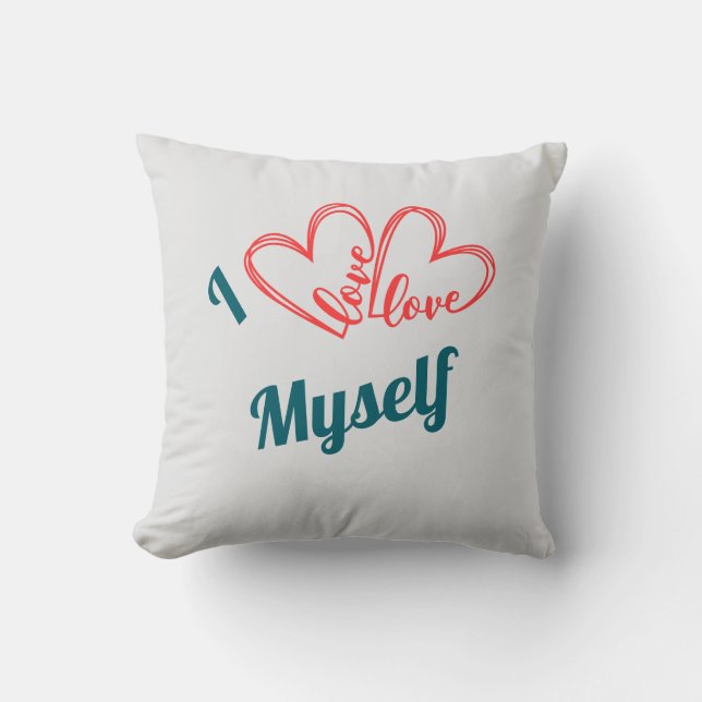 I Love Myself - Self-Care Button Kussen (Voorkant)