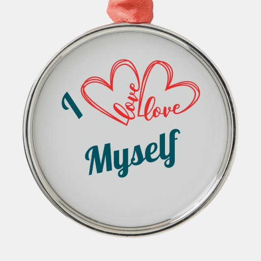 I Love Myself - Self-Care Button Metalen Ornament (Voorkant)