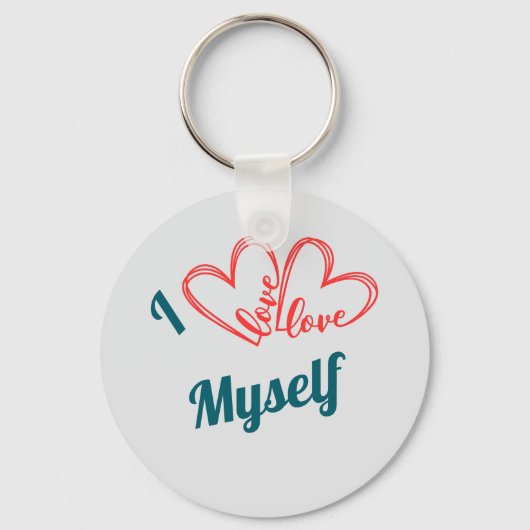 I Love Myself - Self-Care Button Sleutelhanger (Voorkant)