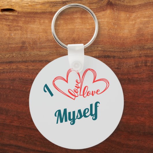 I Love Myself - Self-Care Button Sleutelhanger (Voorkant)