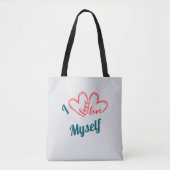 I Love Myself - Self-Care Button Tote Bag (Voorkant)