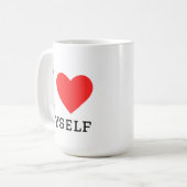 I love myself square sticker koffiemok (Voorkant links)