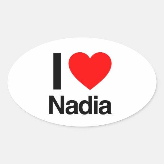 i love nadia ovale sticker (Voorkant)