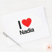 i love nadia ovale sticker (Envelop)