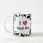 I Love Nail Art Zebra Stripe and Pink Coffee Mok (Links)
