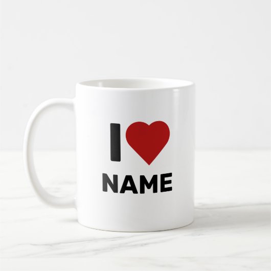 I Love Name Koffiemok (Links)