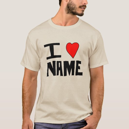 I Love Name T-shirt (Voorkant)