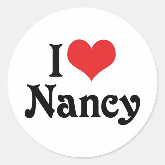 I Love Nancy Ronde Sticker (Voorkant)