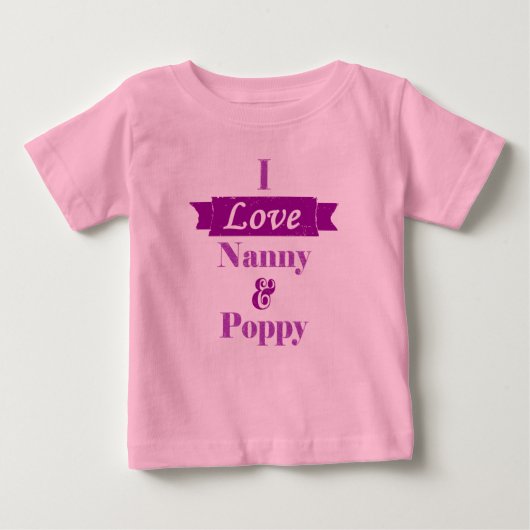 I Love Nanny and Poppy - paarse banner (Voorkant)