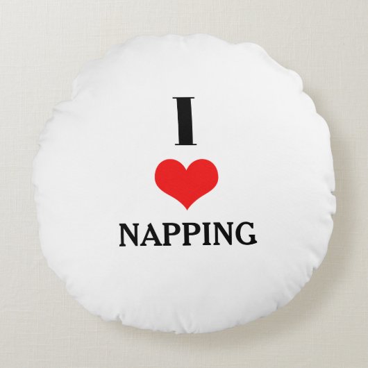 I Love Napping Red Heart Valentines Day Gift Favor Rond Kussen (Voorkant)