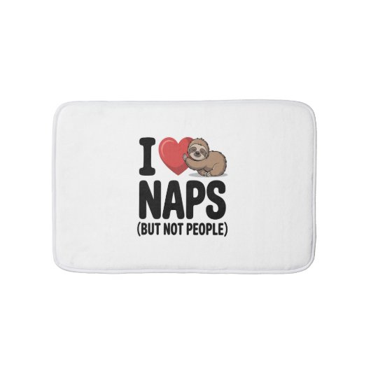 I Love Naps Cute Sloth Heart Badmat (Voorkant)
