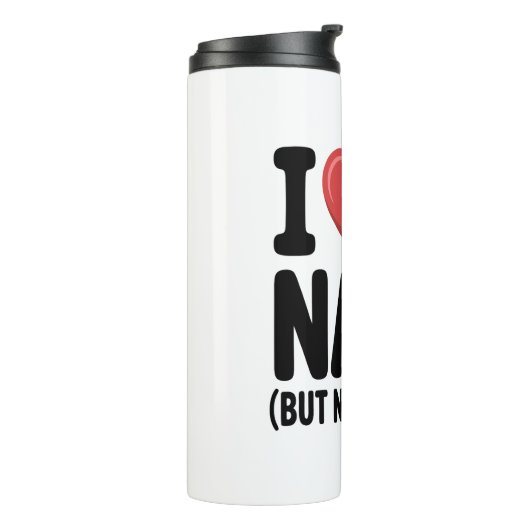 I Love Naps Cute Sloth Heart Thermosbeker (Gedraaid links)