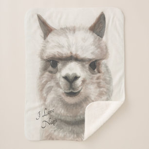I Love Naps Llama Sherpa Baby Blanket Deken