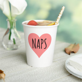 I Love Naps - Naps Heart Papieren Bekers