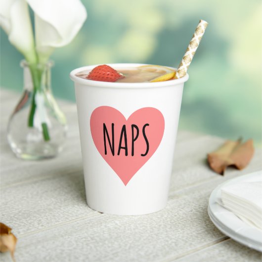 I Love Naps - Naps Heart Papieren Bekers (Insitu)