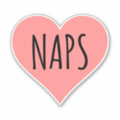 I Love Naps - Naps Heart Sticker (Voorkant)