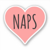 I Love Naps - Naps Heart Sticker (Voorkant)