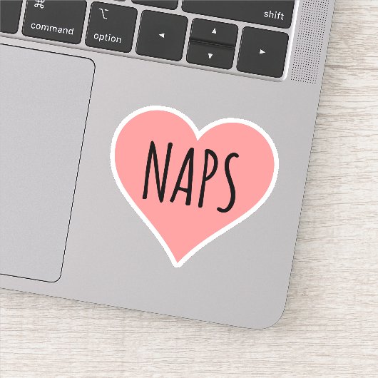 I Love Naps - Naps Heart Sticker (Detail)