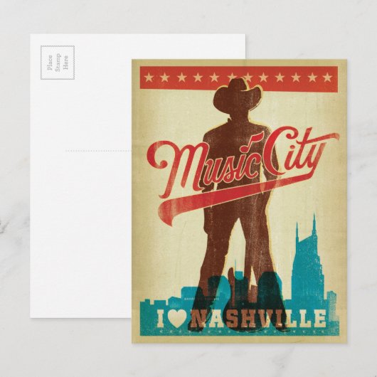 I Love Nashville Briefkaart (Voorkant / Achterkant)