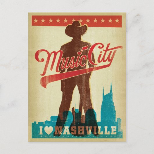 I Love Nashville Briefkaart (Voorkant)