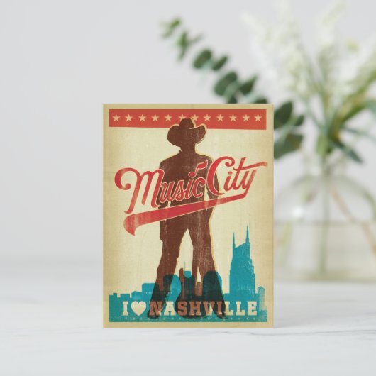 I Love Nashville Briefkaart (Staand voorkant)