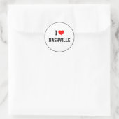 I Love Nashville Ronde Sticker (Tas)