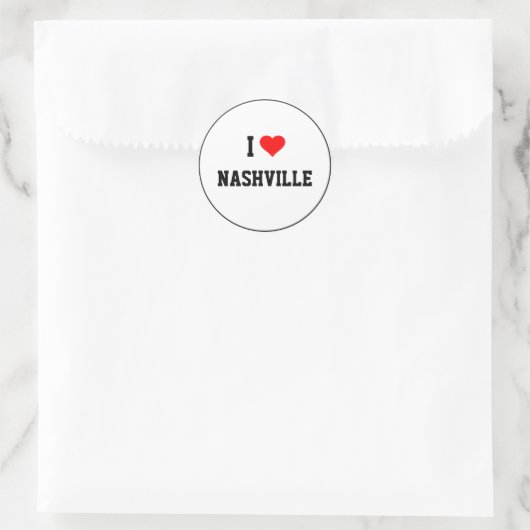 I Love Nashville Ronde Sticker (Tas)
