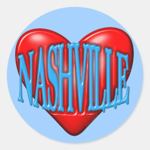 I Love Nashville Ronde Sticker