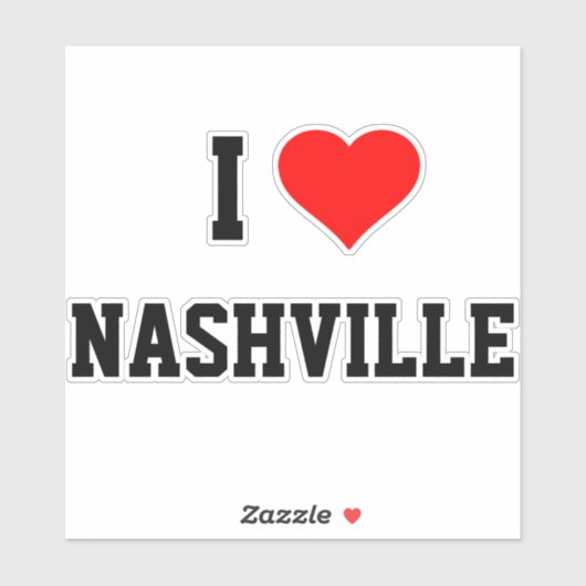 I Love Nashville Sticker (Vel)