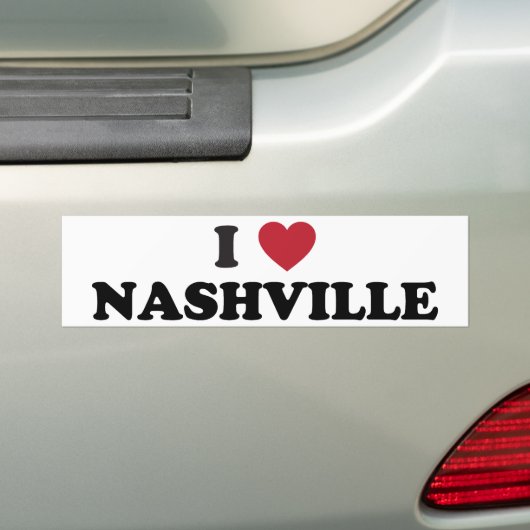 I Love Nashville Tennessee Bumpersticker (Op auto)