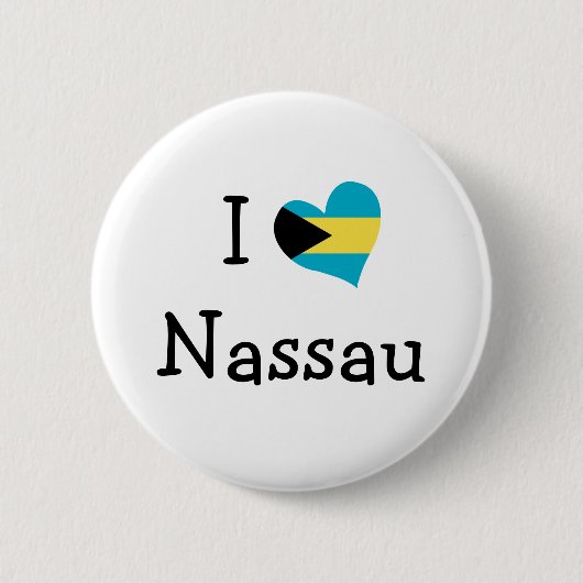 I Love Nassau Ronde Button 5,7 Cm (Voorkant)