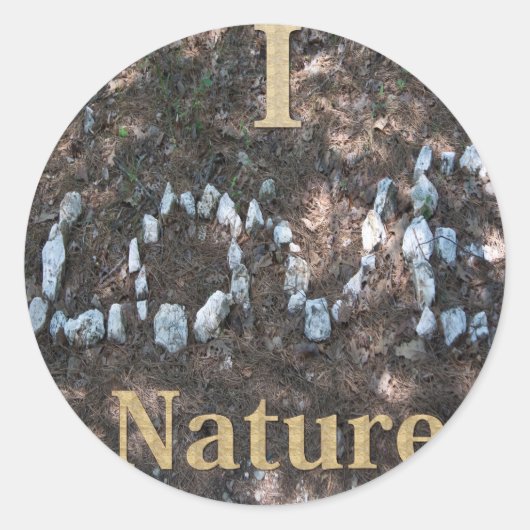I Love Natuur Apparel and Gifts Ronde Sticker (Voorkant)