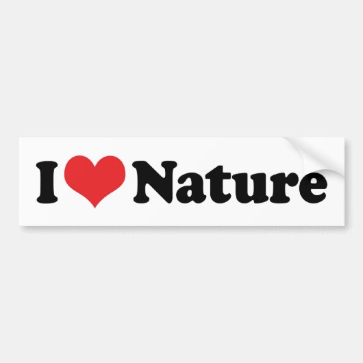 I Love Natuur Bumpersticker (Voorkant)